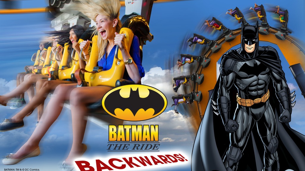 Six Flags Great Adventure Inverted Batman Backwards